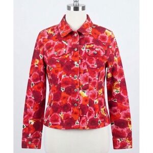 LAL Floral Denim Jacket M Dopamine Dressing Whimsigoth Maximalist Y2K Retro